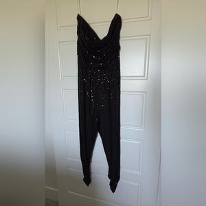 VENUS Black Sequin Jumpsuit